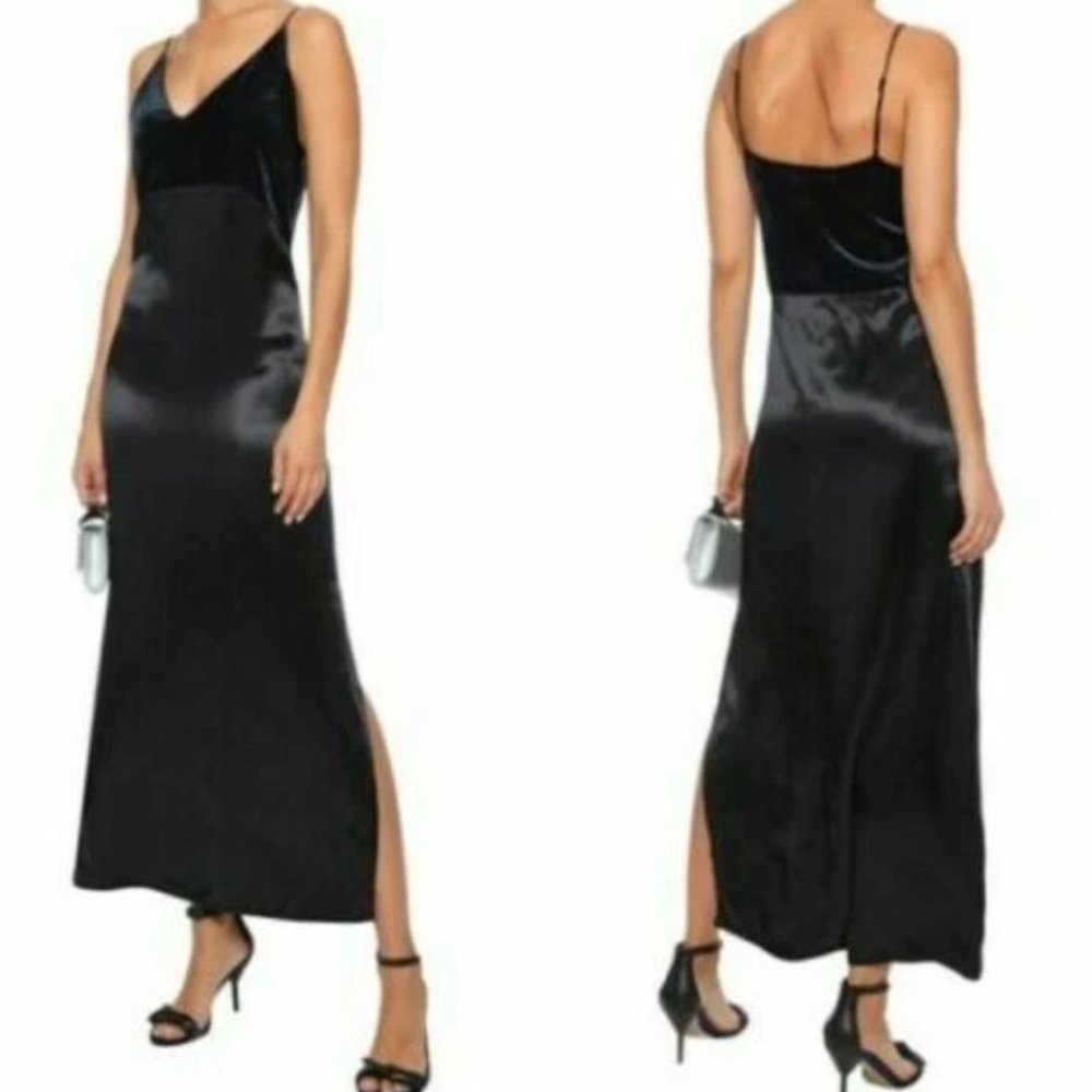 Maje Elegant Black Velvet silk Dress